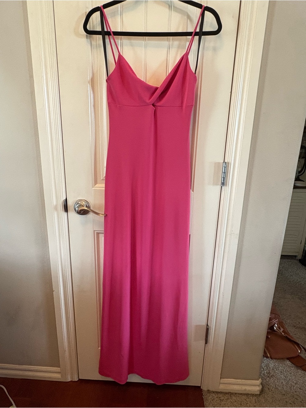 Elegant Pink Slip Maxi Dress
